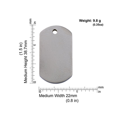 Measurements | ID Tag Titanium [Rectangular] -medium
