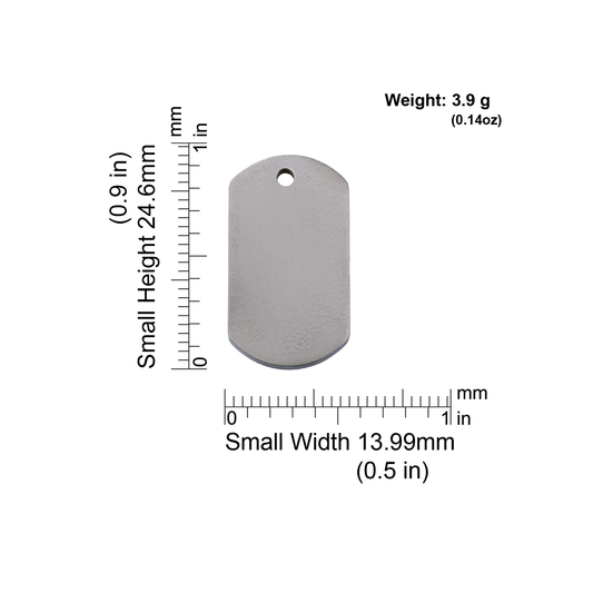 Measurements | ID Tag Titanium [Rectangular] -small