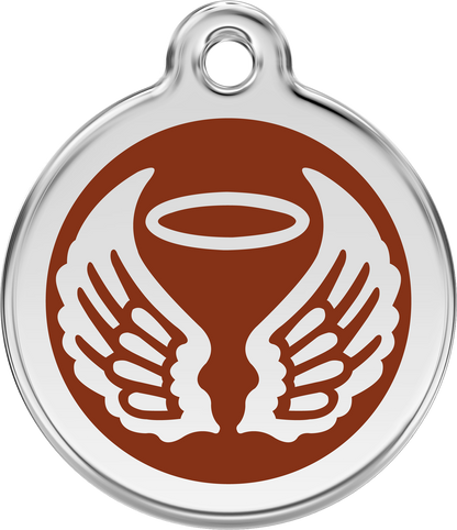 Pet Identification Tag Angel Wings - brown