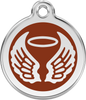Pet Identification Tag Angel Wings - brown