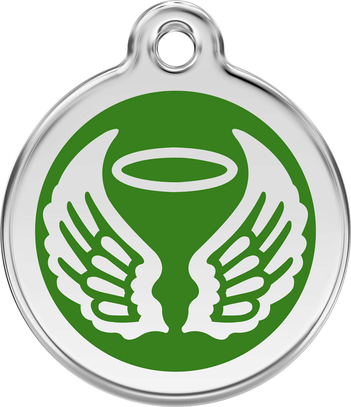 Pet Identification Tag Angel Wings - green