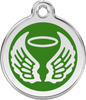 Pet Identification Tag Angel Wings - green