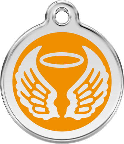 Pet Identification Tag Angel Wings - orange