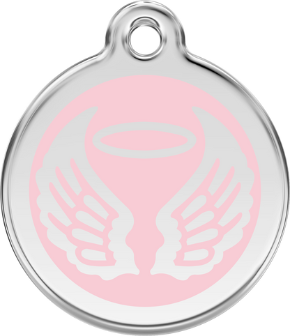 Pet Identification Tag Angel Wings - light pink