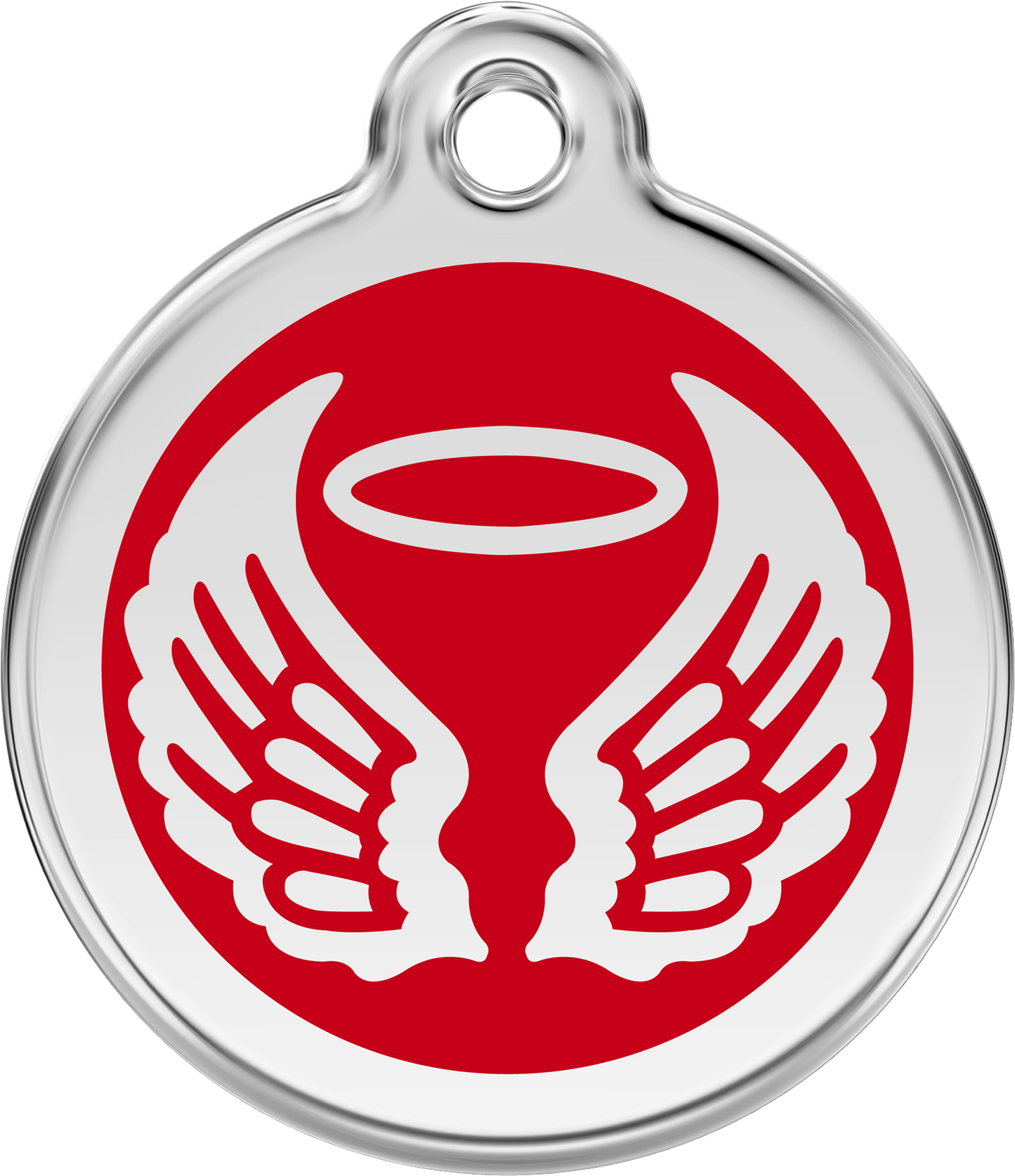 Pet Identification Tag Angel Wings - red