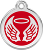 Pet Identification Tag Angel Wings - red