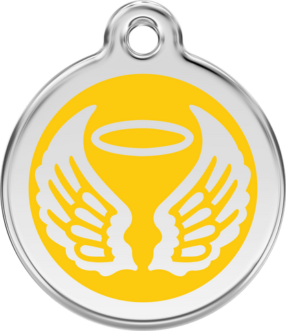 Pet Identification Tag Angel Wings - yellow