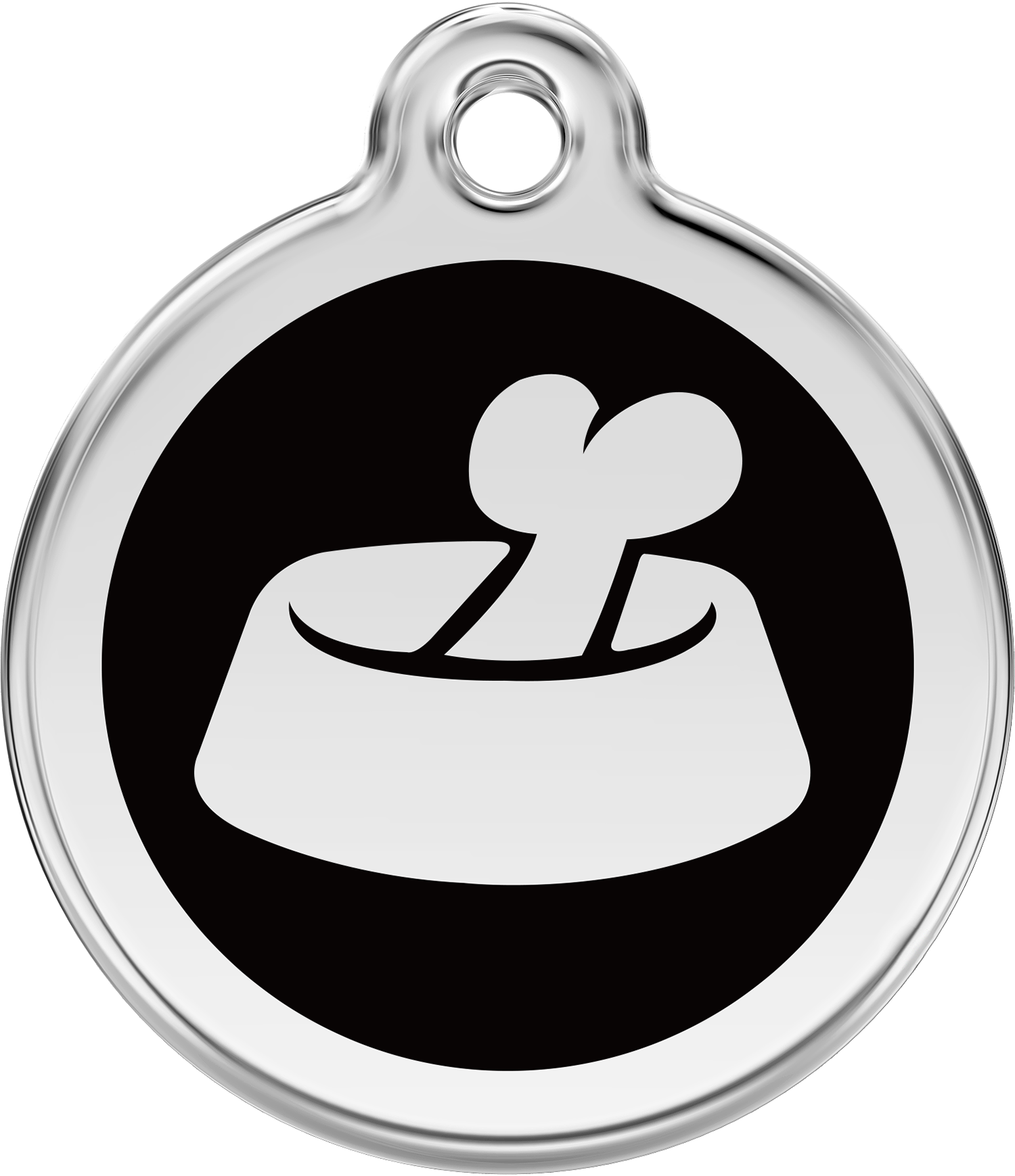 Pet Identification Tag | Bone in Bowl - black