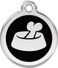 Pet Identification Tag | Bone in Bowl - black
