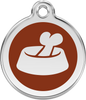 Pet Identification Tag | Bone in Bowl - brown