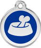 Pet Identification Tag | Bone in Bowl - blue