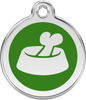Pet Identification Tag | Bone in Bowl - green