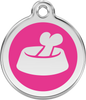 Pet Identification Tag | Bone in Bowl - pink