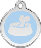 Pet Identification Tag | Bone in Bowl - light blue