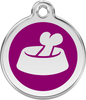 Pet Identification Tag | Bone in Bowl - purple