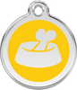 Pet Identification Tag | Bone in Bowl - yellow