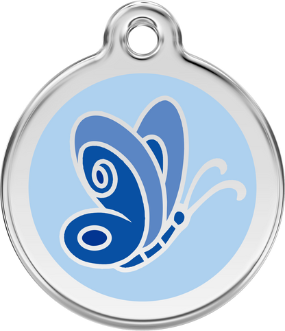 Pet Identification Tag | Butterfly - blue