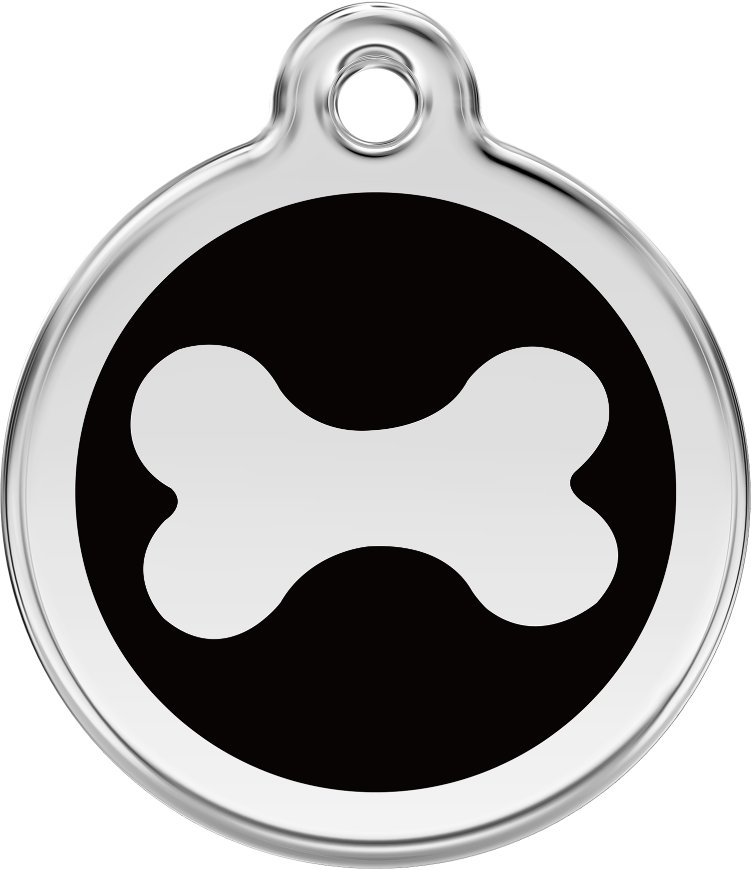 Pet Identification Tag | Bone - black