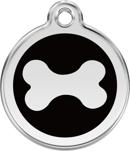 Pet Identification Tag | Bone - black