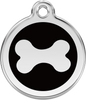 Pet Identification Tag | Bone - black