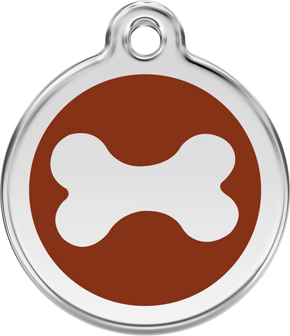 Pet Identification Tag | Bone - brown
