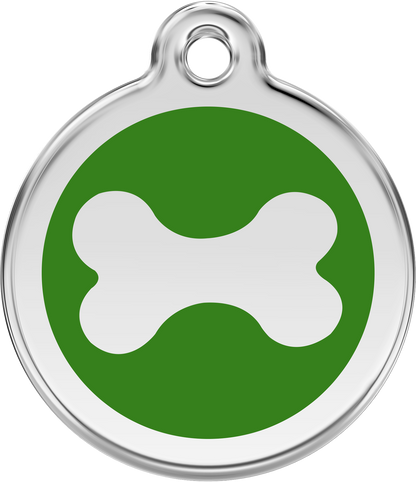 Pet Identification Tag | Bone - green