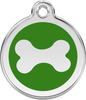 Pet Identification Tag | Bone - green