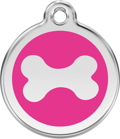 Pet Identification Tag | Bone - pink