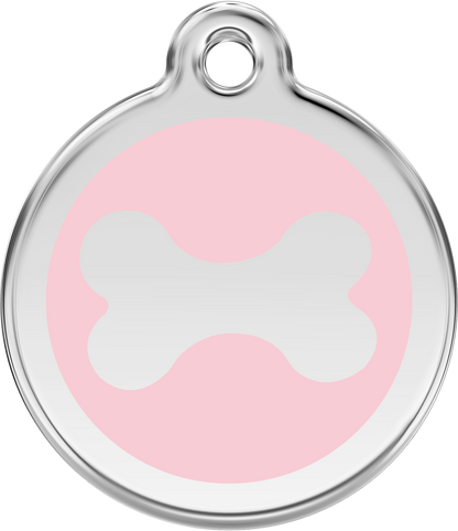 Pet Identification Tag | Bone - light pink