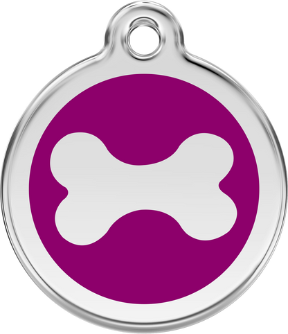 Pet Identification Tag | Bone - purple