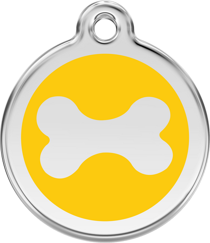 Pet Identification Tag | Bone - yellow