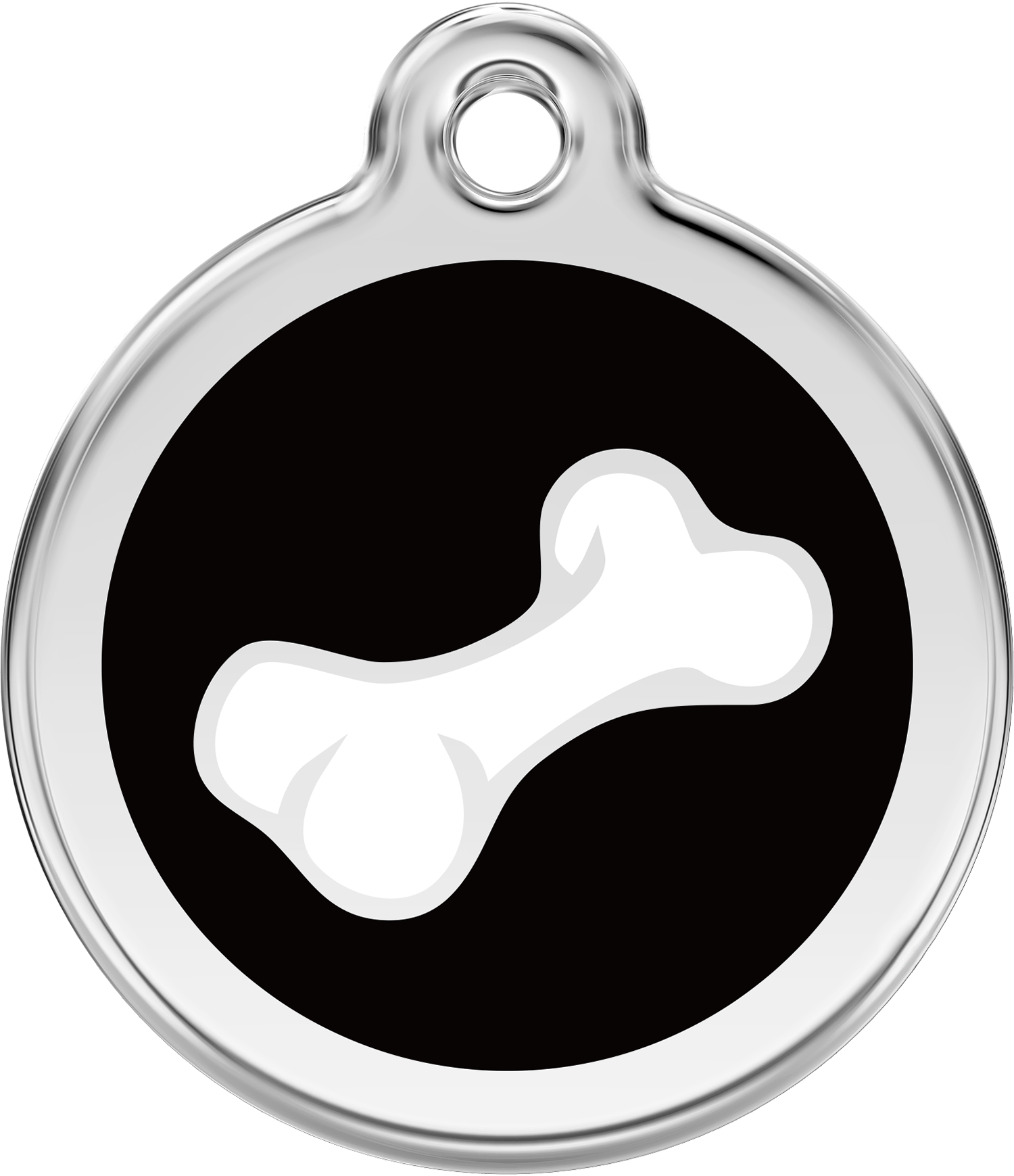 Pet Identification Tag | 3D Bone - black