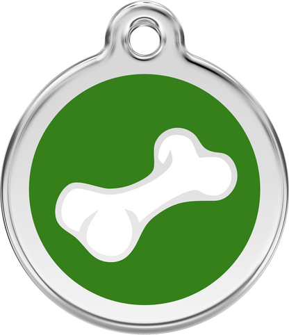 Pet Identification Tag | 3D Bone - green