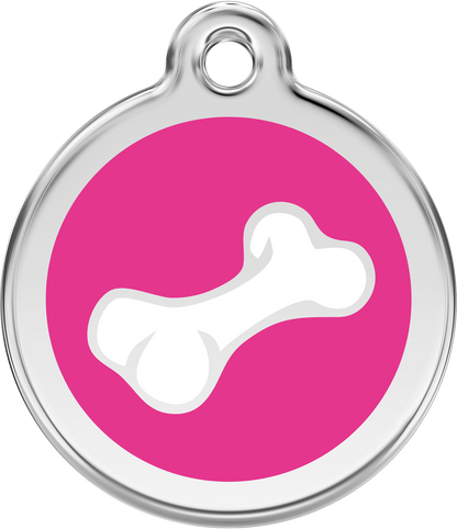 Pet Identification Tag | 3D Bone - pink