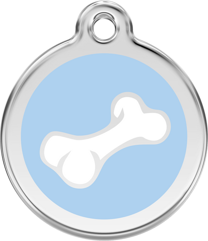Pet Identification Tag | 3D Bone - light blue