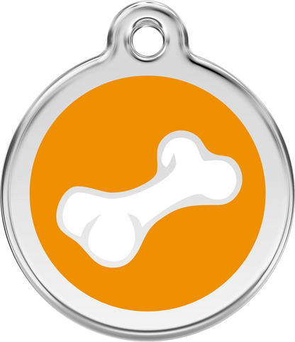 Pet Identification Tag | 3D Bone - orange