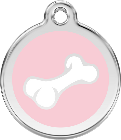 Pet Identification Tag | 3D Bone - light pink