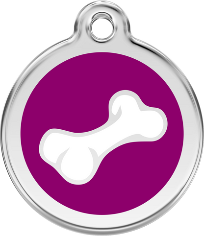 Pet Identification Tag | 3D Bone - purple