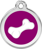 Pet Identification Tag | 3D Bone - purple