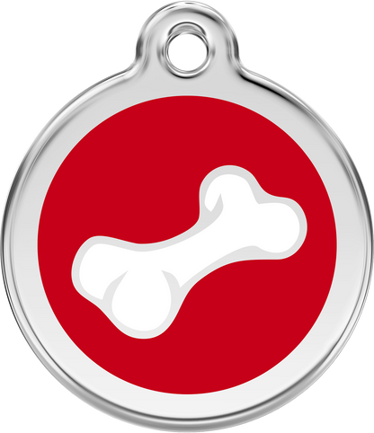 Pet Identification Tag | 3D Bone - red