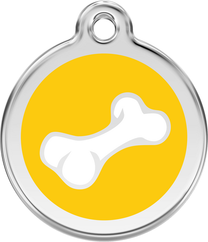 Pet Identification Tag | 3D Bone - yellow