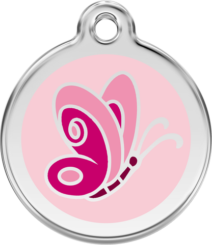 Pet Identification Tag | Butterfly - pink