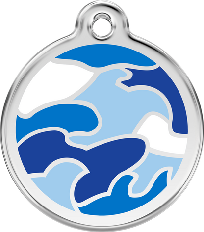 Pet Identification Tag | Camouflage - blue