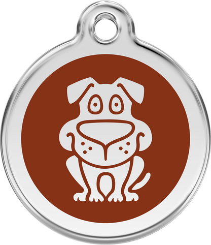  Pet Identification Tag | Dog - brown