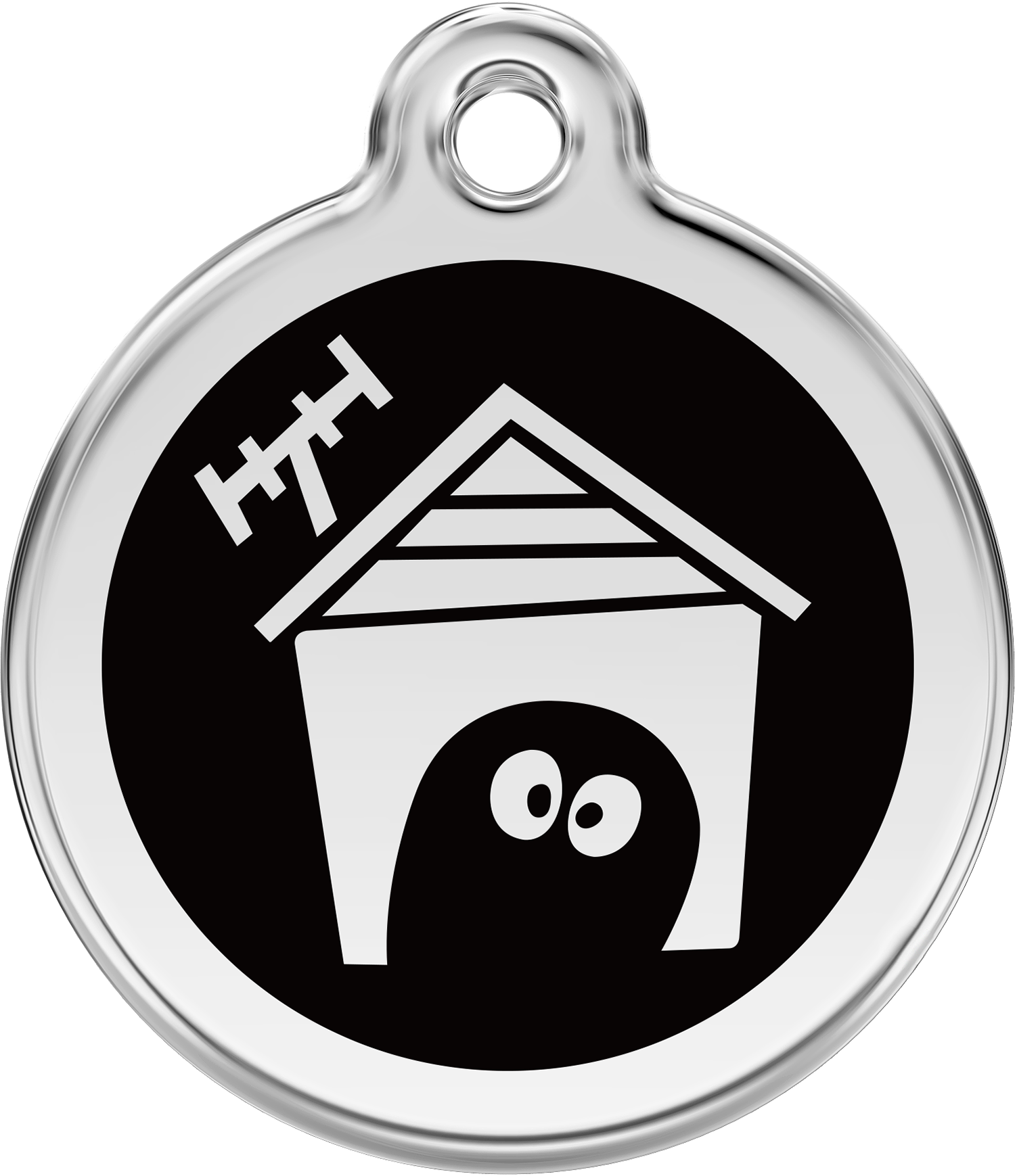 Pet Identification Tag | Dog House - black