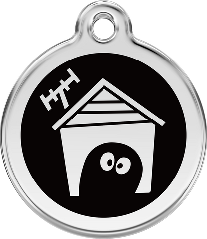 Pet Identification Tag | Dog House - black