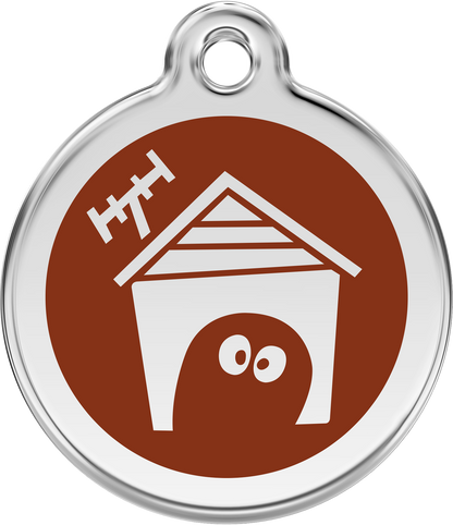 Pet Identification Tag | Dog House - brown