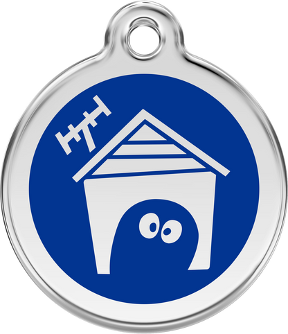 Pet Identification Tag | Dog House - blue