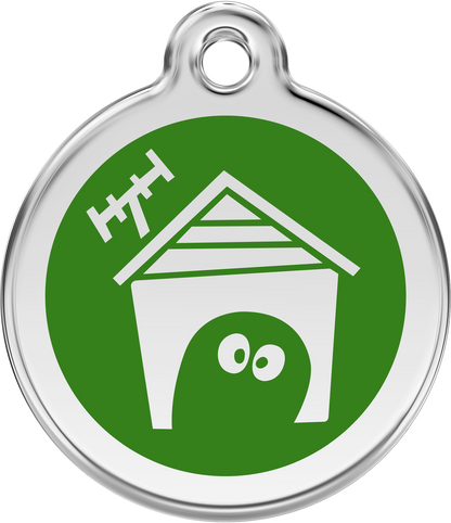 Pet Identification Tag | Dog House - green
