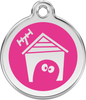 Pet Identification Tag | Dog House - pink